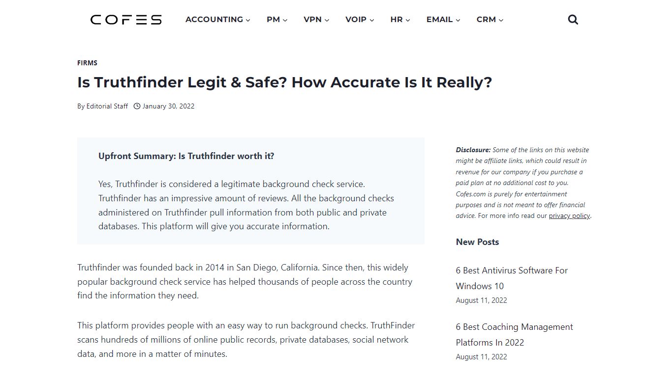 Is Truthfinder Legit & Safe? How Accurate Is It Really? - COFES.COM